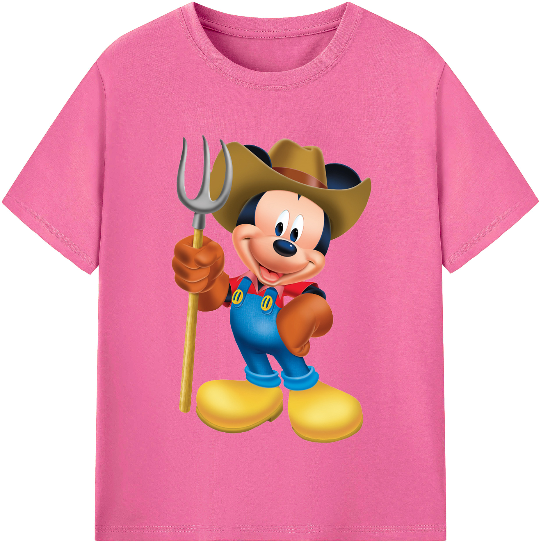 （画像用） ミッキーマウス Mickey Mouse レディースカジュアルプリントTシャツ（綿100％）